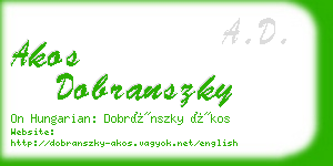 akos dobranszky business card